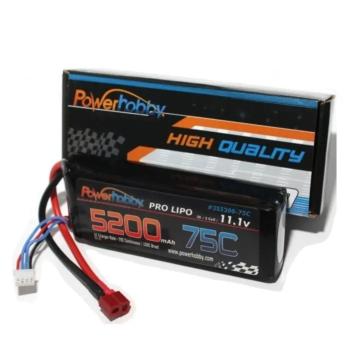 Power Hobby - 3S 11.1V 5200Mah 75C Lipo Battery, W/ Deans Connector 1