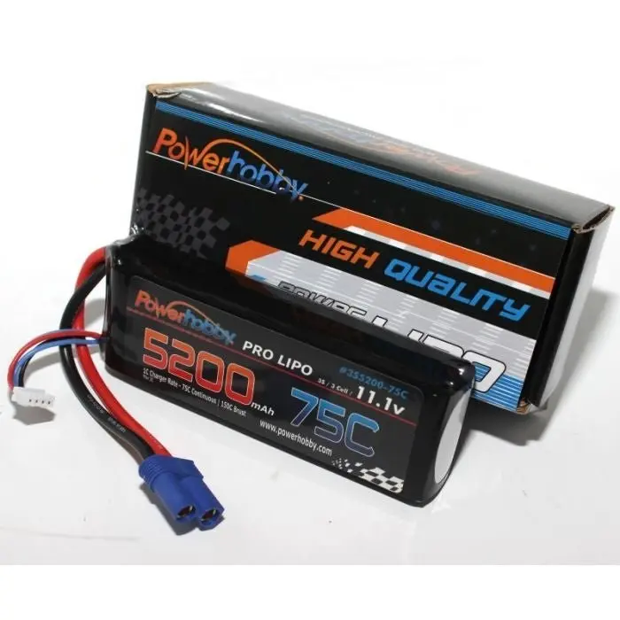 Power Hobby - 3S 11.1V 5200Mah 75C Lipo Battery, W/ Ec5 Connector 1