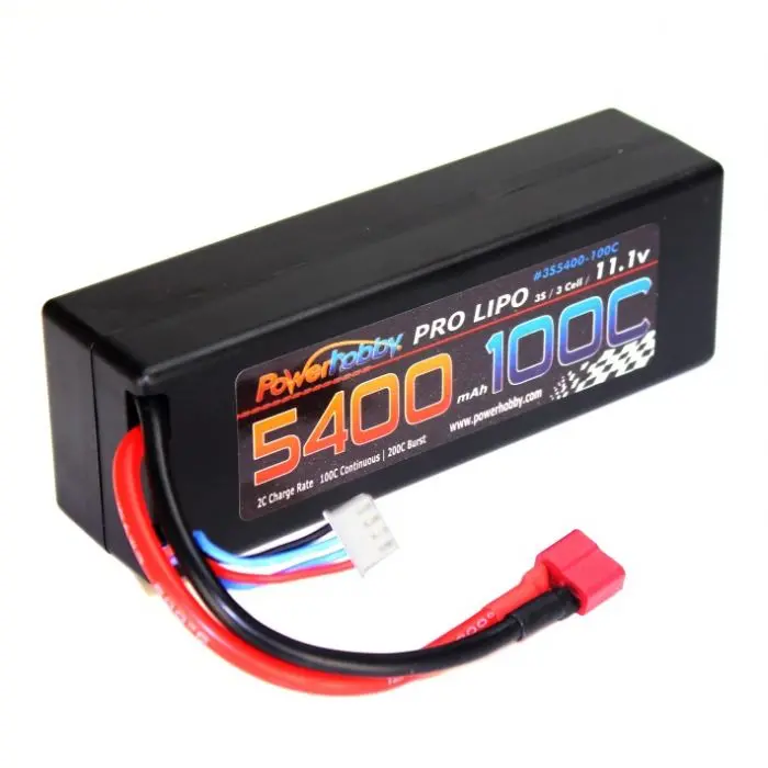 Power Hobby - 3S 11.1V 5400Mah 100C Hard Case Lipo Battery, W/ Deans Connector 1