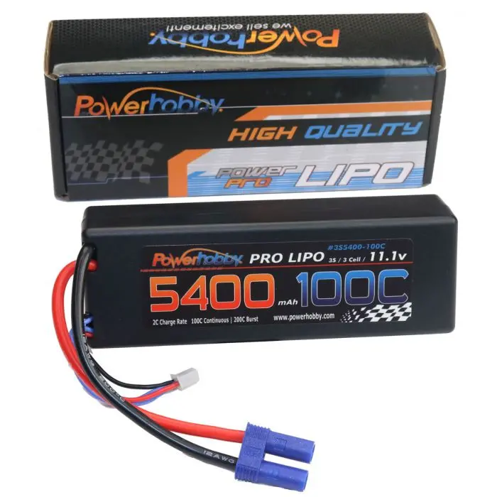 Power Hobby - 3S 11.1V 5400Mah 100C Hard Case Lipo Battery W/ Ec5 Connector 1