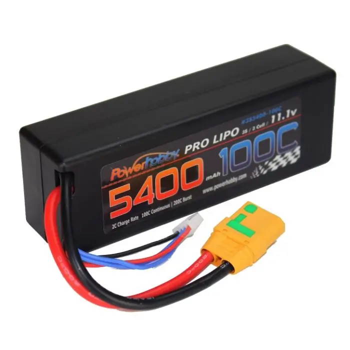Power Hobby - 3S 11.1V 5400Mah 100C Hard Case Lipo Battery, W/ Xt90 Connector 1