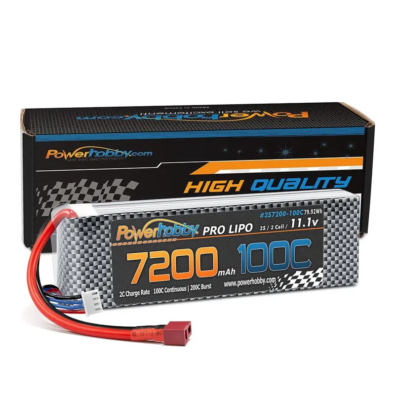 Power Hobby - 3S 11.1V 7200Mah 100C-200C Lipo Battery W/ Deans Plug 1