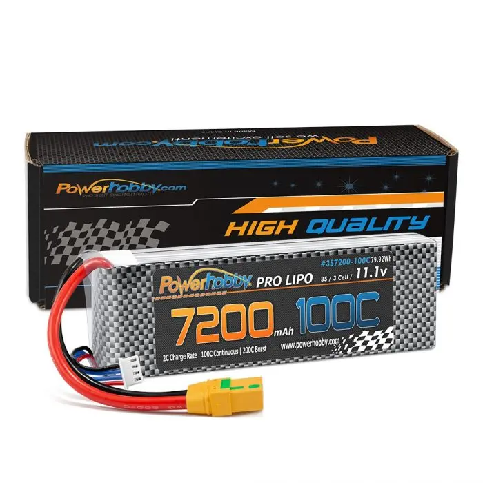 Power Hobby - 3S 11.1V 7200Mah 100C-200C Lipo Battery W/ Xt90 Plug 1