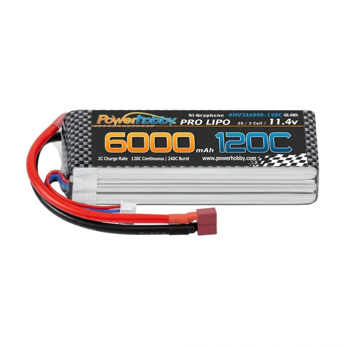 Power Hobby - 3S 11.4V 6000Mah 120C Graphene + Hv Lipo Battery W Deans Plug 1