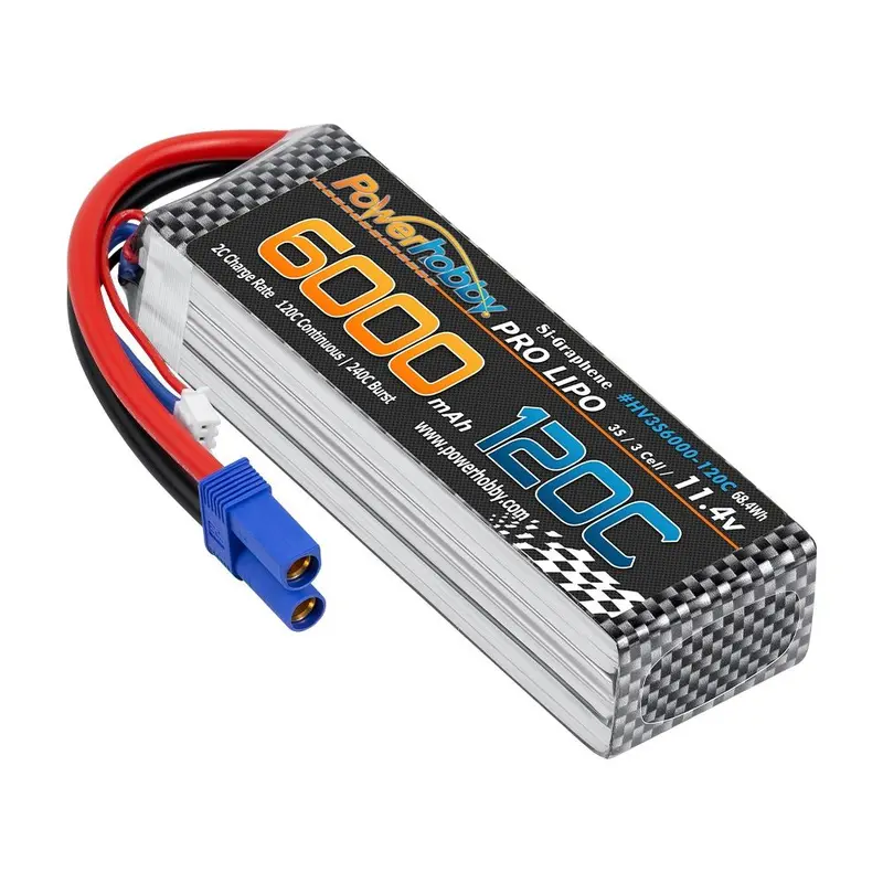 Power Hobby - 3S 11.4V 6000Mah 120C Graphene + Hv Lipo Battery W Ec5 Plug 1