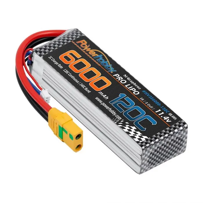 Power Hobby - 3S 11.4V 6000Mah 120C Graphene + Hv Lipo Battery With Xt90 Plug 1