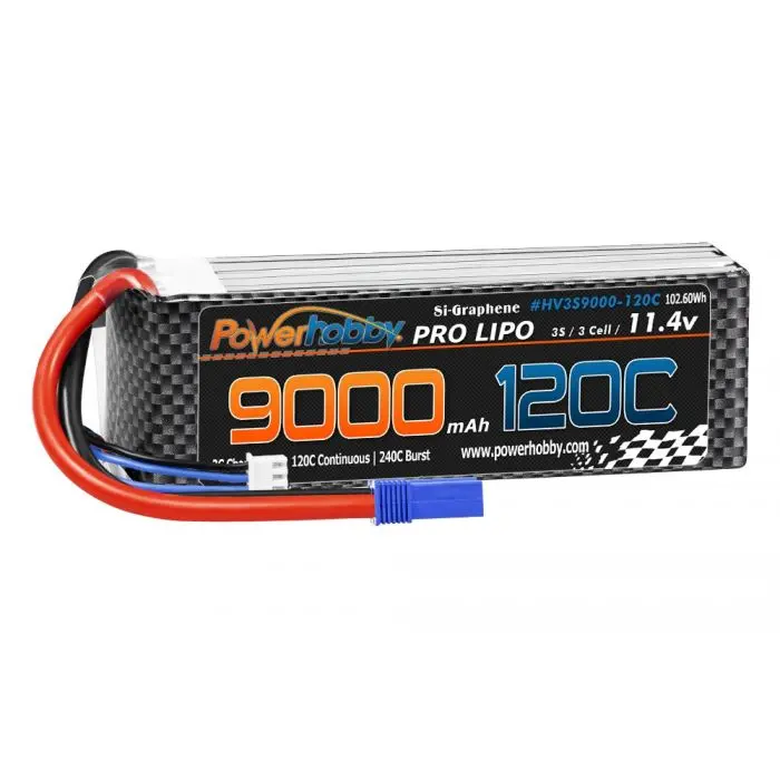 Power Hobby - 3S 11.4V 9000Mah 120C Graphene + Hv Lipo Battery W Ec5 Plug 1