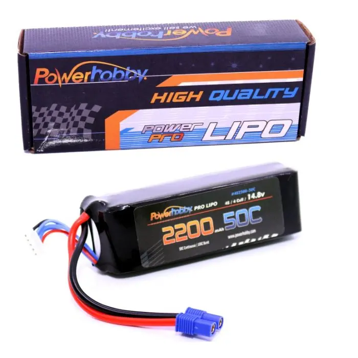 Power Hobby - 4S 14.8V 2200Mah 50C Lipo Battery, W/ Ec3 Connector 1