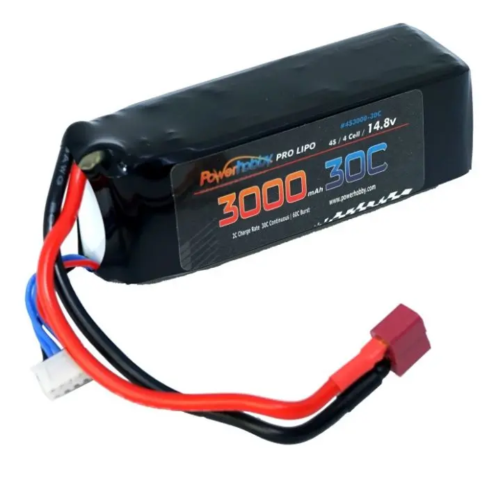 Power Hobby - 4S 14.8V 3000Mah 30C Lipo Battery W/ Deans T-Plug Connector 1