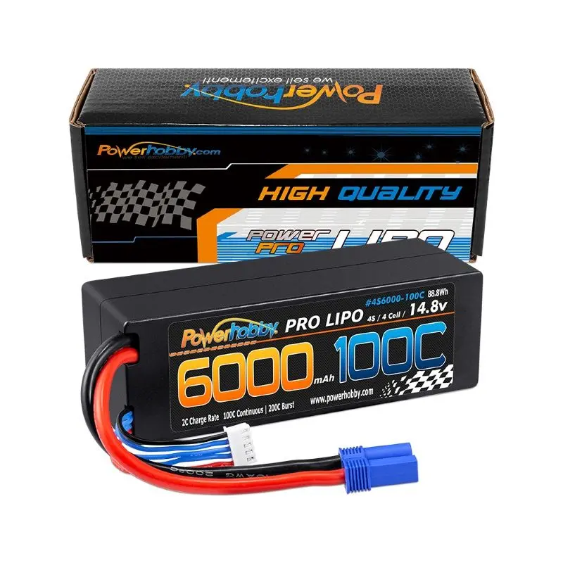 Power Hobby - 4S 14.8V 6000Mah 100C Lipo Battery With Ec5, Hard Case 1