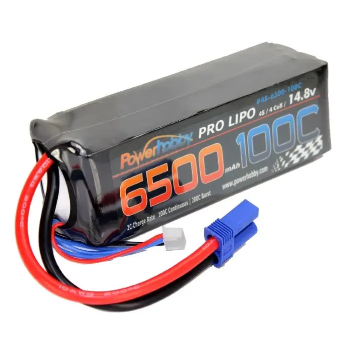 Power Hobby - 4S 14.8V 6500Mah 100C Lipo Battery W Ec5 Plug Soft Case 4-Cell 1