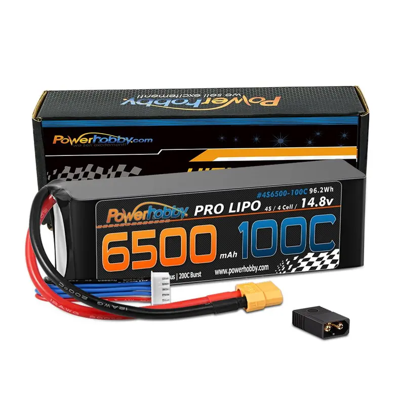 Power Hobby - 4S 14.8V 6500Mah 100C Lipo Battery W Xt60 Plug +  Adapter 1