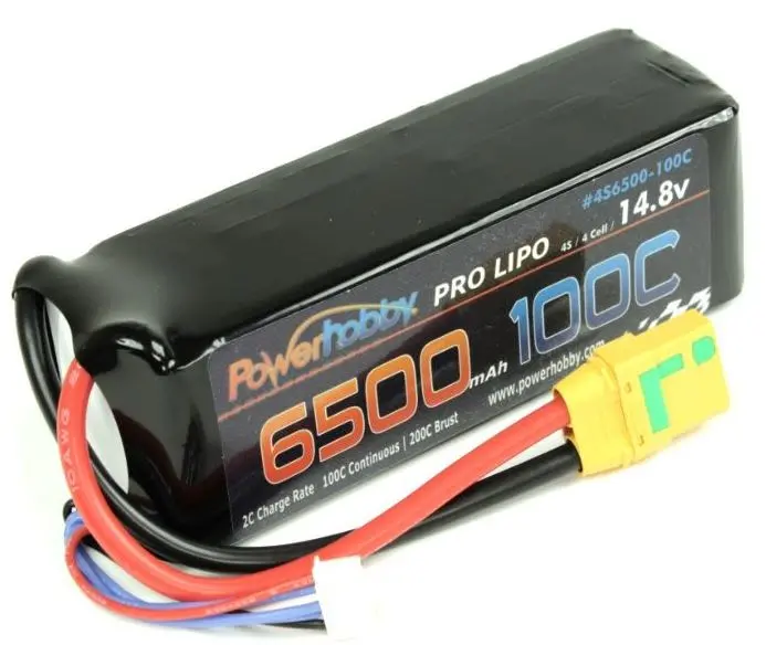 Power Hobby - 4S 14.8V 6500Mah 100C Lipo Battery W Xt90 Plug Soft Case 1