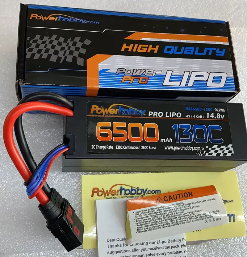 Power Hobby - 4S 14.8V 6500Mah 130C Graphen Lipo Battery With Qs8 Connector, 8Awg Wire 1