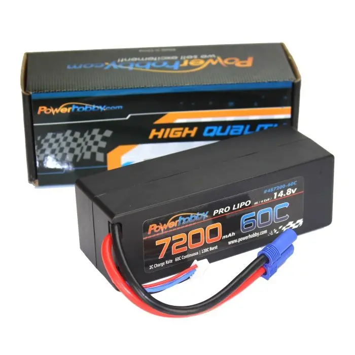 Power Hobby - 4S 14.8V 7200Mah 60C Hard Case Lipo Battery,  W/ Ec5 Connector 1
