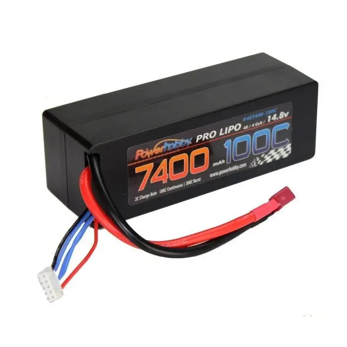 Power Hobby - 4S 14.8V 7400Mah 100C Hard Case Lipo Battery, W/ Deans T-Plug Connector 1