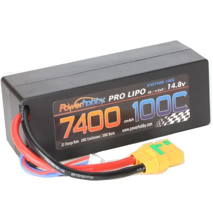 Power Hobby - 4S 14.8V 7400Mah 100C Hard Case Lipo Battery, W/ Ec5 Connector 1