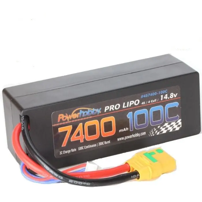 Power Hobby - 4S 14.8V 7400Mah 100C Hard Case Lipo Battery, W/ Xt90 Plug 1