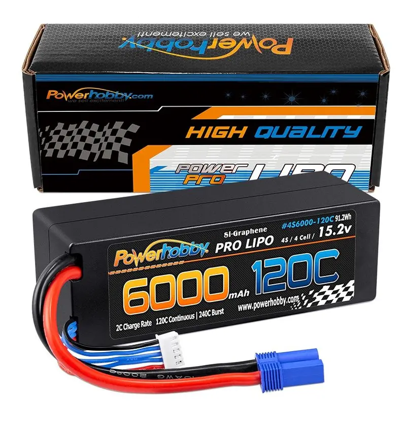 Power Hobby - 4S 15.2V 6000Mah 120C Graphene+ Hv Lipo Battery, With Ec5 Plug And Hard Case 1