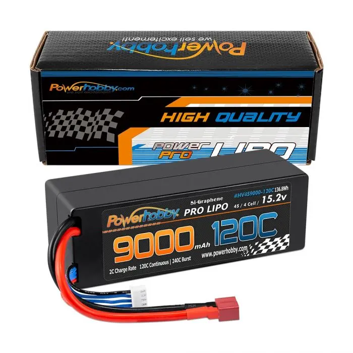 Power Hobby - 4S 15.2V 9000Mah 120C Graphene Lipo Battery W/ Deans Plug 1