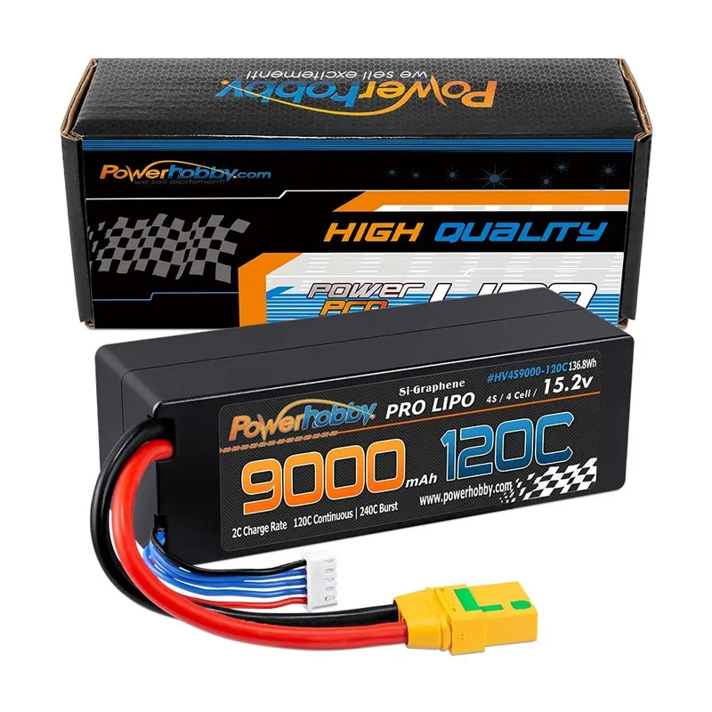 Power Hobby - 4S 15.2V 9000Mah 120C Graphene Lipo Battery With Xt90 Plug And Hard Case 1