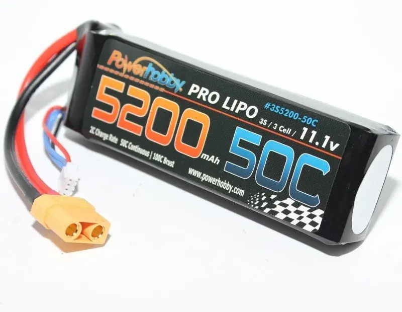 Power Hobby - 5200Mah 11.1V 3S 50C Lipo Battery W/ Hardwired Xt90 Connector 1