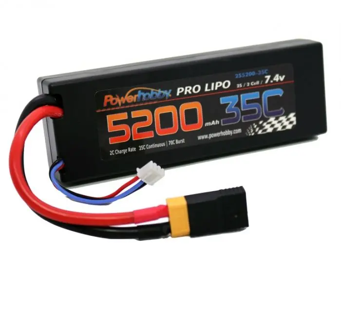 Power Hobby - 5200Mah 7.4V 2S 35C Lipo Battery With Hardwired Xt60 Connector W/Hc Adapter 1