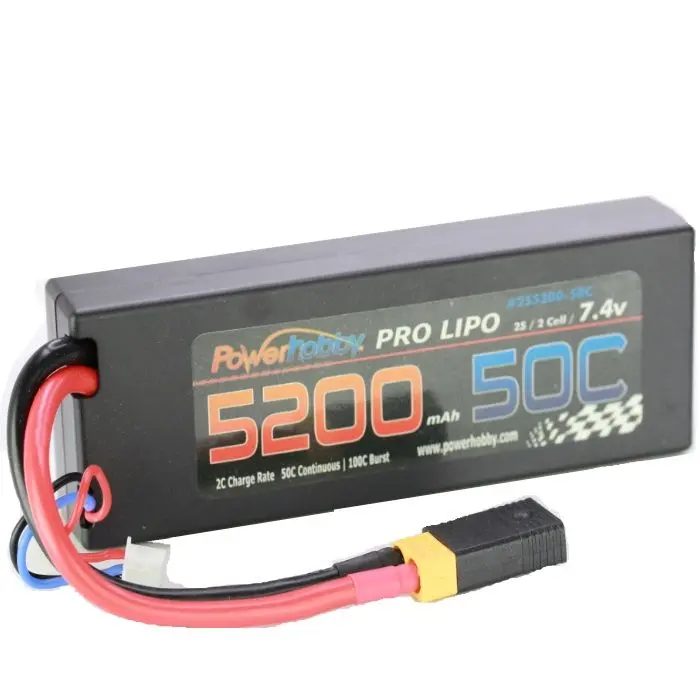 Power Hobby - 5200Mah 7.4V 2S 50C Lipo Battery With Hardwired Xt60 Connector W/Hc Adapter 1