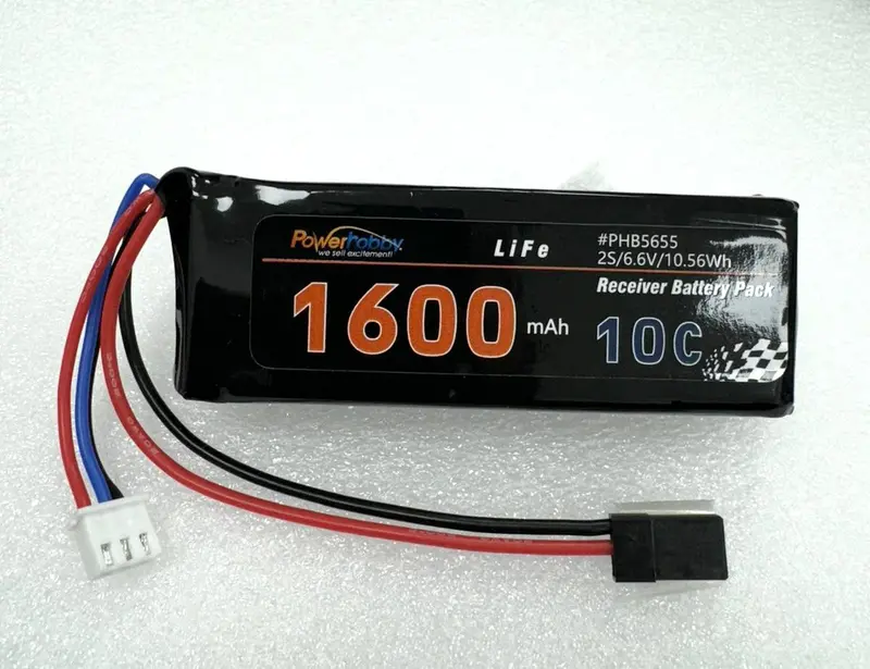 Power Hobby - 6.6V 1600Mah Life Receiver Battery Pack W Balance Plug 1