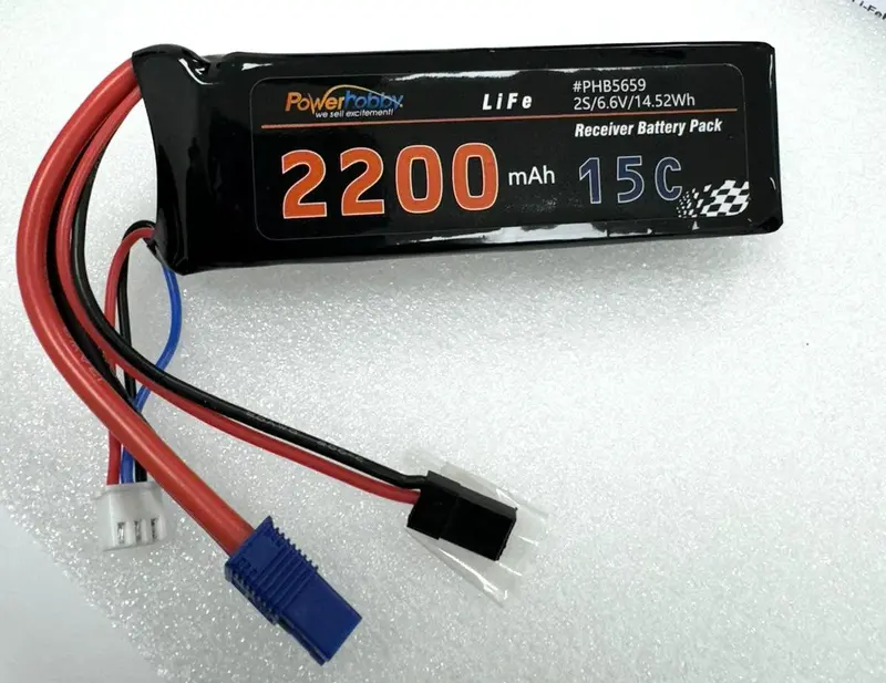 Power Hobby - 6.6V 2200Mah 2S Life Receiver Battery Universal Receiver Ec3 1