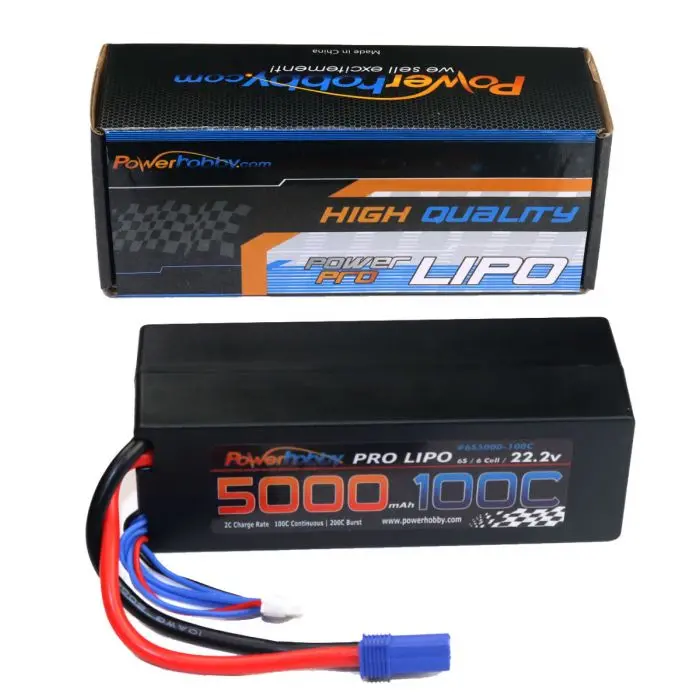 Power Hobby - 6S 22.2V 5000Mah 100C Hard Case Lipo Battery, W/ Ec5 Connector 1
