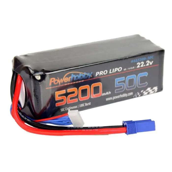 Power Hobby - 6S 22.2V 5200Mah 50C Soft Case Lipo Battery, W/ Ec5 Plug 1