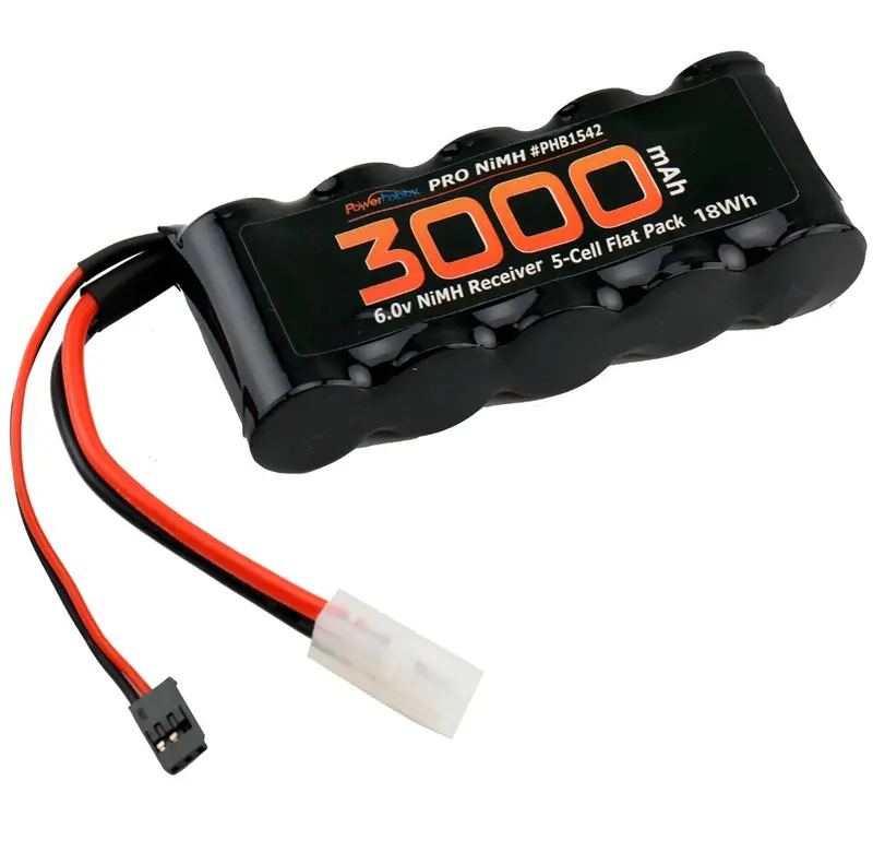 Power Hobby - 6V 3000Mah 5-Cell Flat Receiver Rx Nimh Battery 1/5 Scale 1