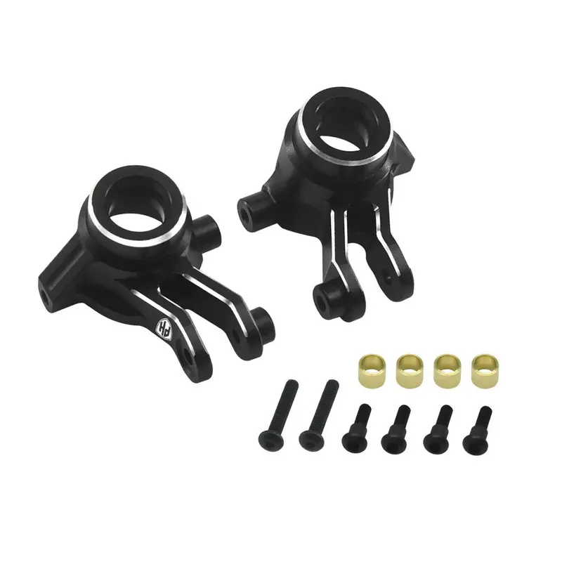 Power Hobby - 7075 Aluminum Front Hub / Knuckle Arms Black, For Traxxas Mini Maxx 1