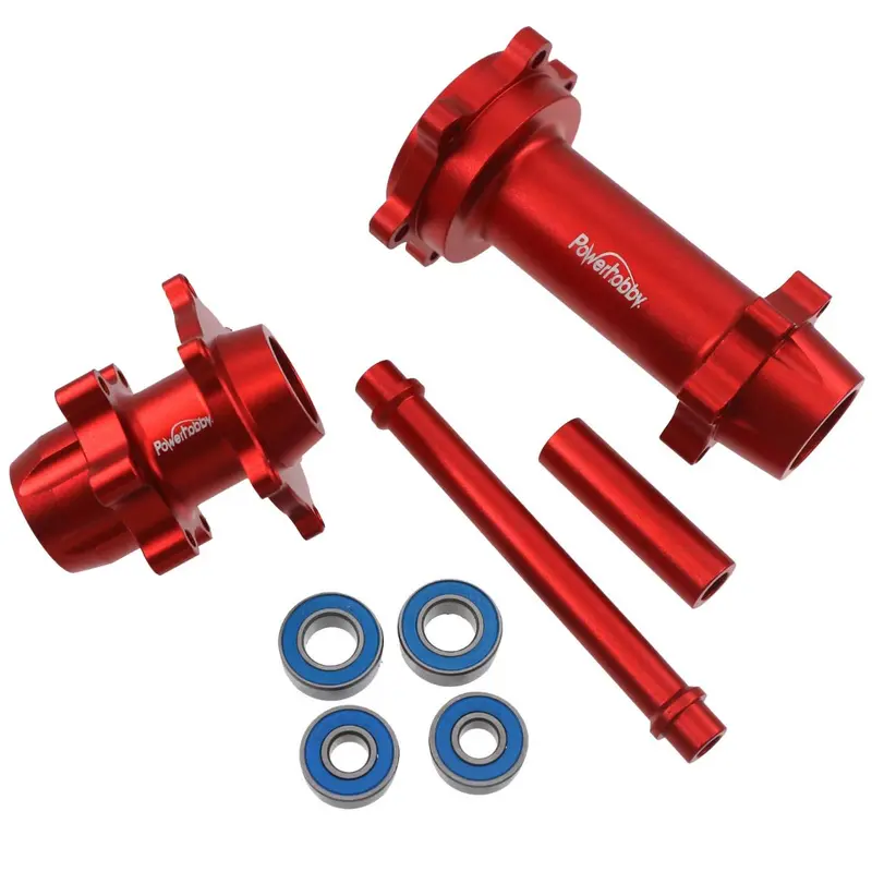 Power Hobby - 7075 Aluminum Front & Rear Wheel Hubs, Red, Losi Promoto 1