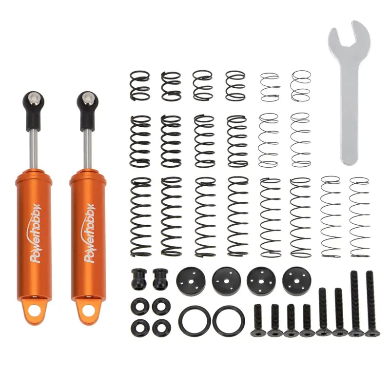 Power Hobby - 90Mm Promatics Two Stage Internal Spring Shocks, Orange, 2 Shocks 1