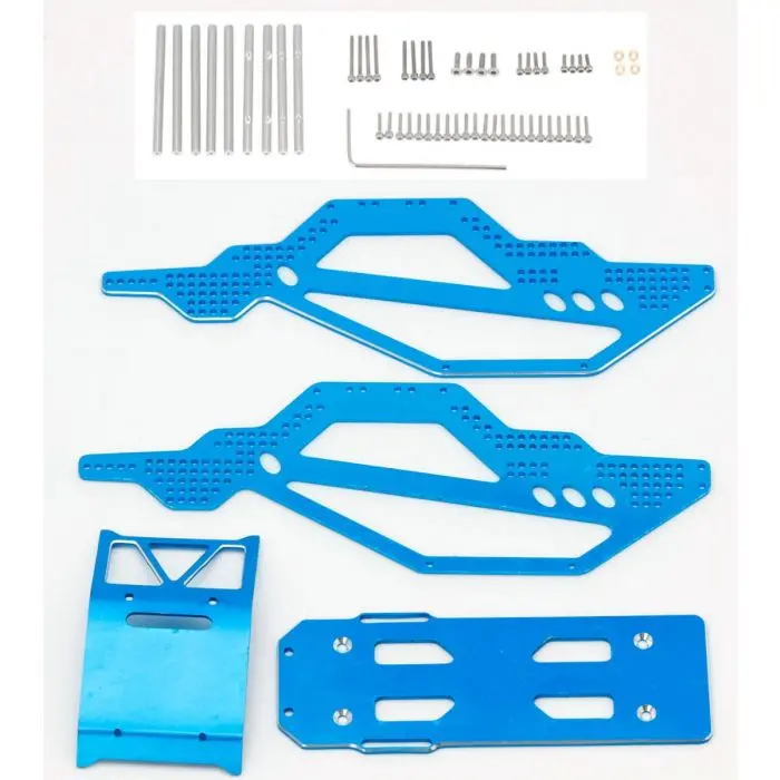 Power Hobby - Aluminium Rock Racer Conversion Chassis Kit, Blue, Fits Axial 1/24 Scx24 1