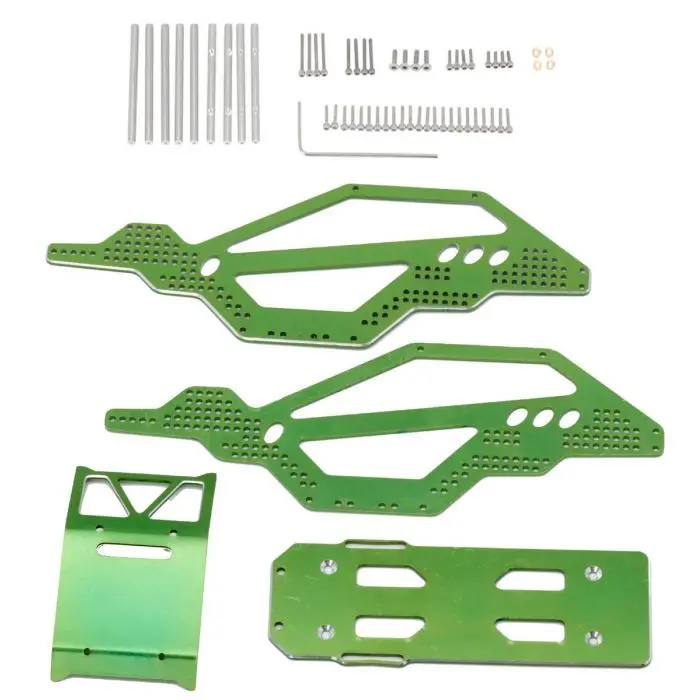 Power Hobby - Aluminium Rock Racer Conversion Chassis Kit, Green, Fits Axial 1/24 Scx24 1