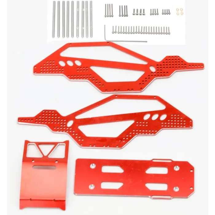 Power Hobby - Aluminium Rock Racer Conversion Chassis Kit, Red,Fits Axial 1/24 Scx24 1