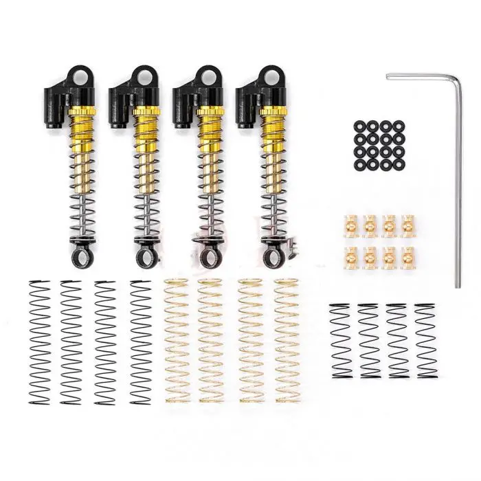 Power Hobby - Aluminum 45Mm Long Shocks, Front And Rear, For Axial Scx24, 4Pcs 1