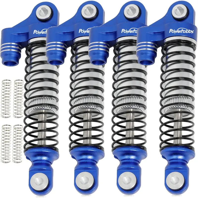Power Hobby - Aluminum 51Mm Long Travel Shocks, Blue, For Traxxas Trx-4M 1
