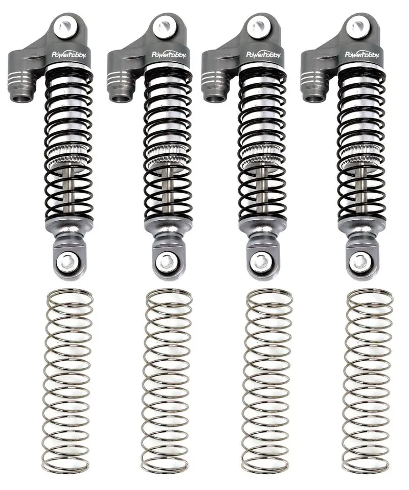 Power Hobby - Aluminum 51Mm Long Travel Shocks, Grey, For Traxxas Trx-4M 2