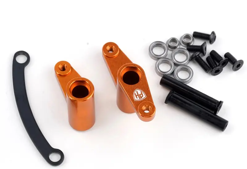 Power Hobby - Aluminum Ball Bearing Steering Bellcrank Set Orange, Hpi Rs4 Sport3 1
