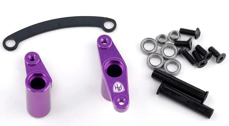Power Hobby - Aluminum Ball Bearing Steering Bellcrank Set Purple, Hpi Rs4 Sport3 1
