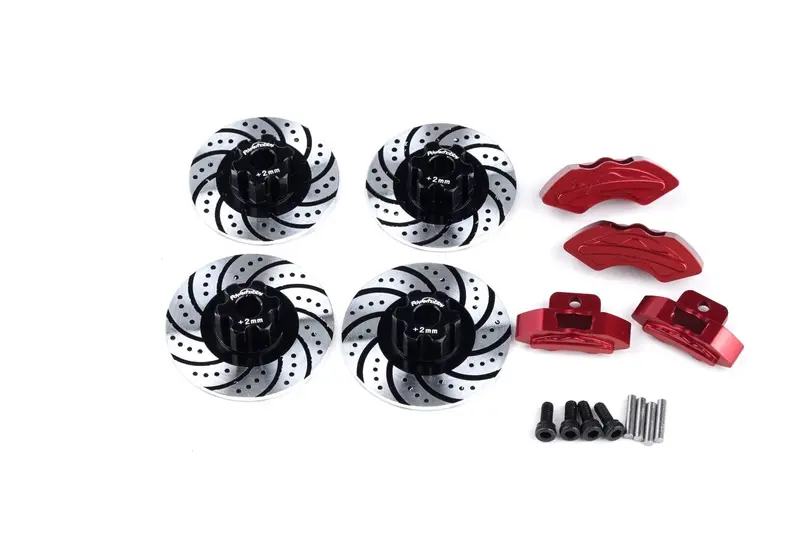 Power Hobby - Aluminum Brake Disc W/ Red Calipers, For Traxxas 4-Tec 1