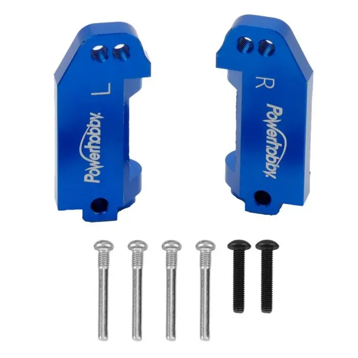 Power Hobby - Aluminum Caster Blocks, Blue, Fits Traxxas Slash, Rustler, Bandit, Stampede 1