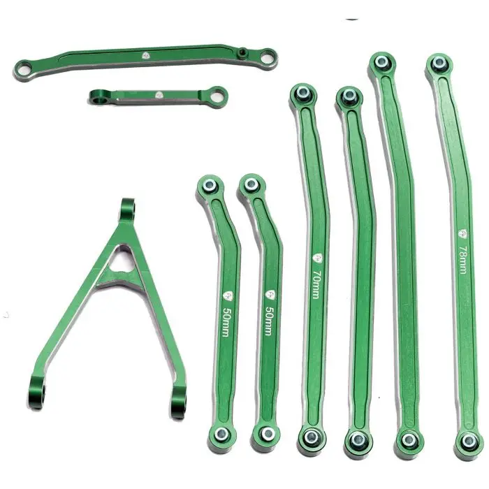 Power Hobby - Aluminum High Clearance Chassis Links, Green, For Axial Scx24 Jeep / Gladiator 1