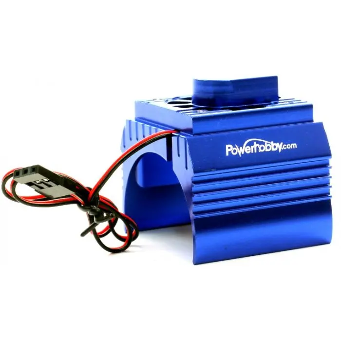 Power Hobby - Aluminum Motor Heatsink Cooling Fan For 1/10 540 And 550 Size Motors, Blue 1