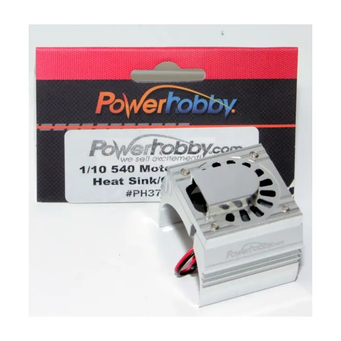 Power Hobby - Aluminum Motor Heatsink Cooling Fan For 1/10 540 And 550 Size Motors, Silver 1