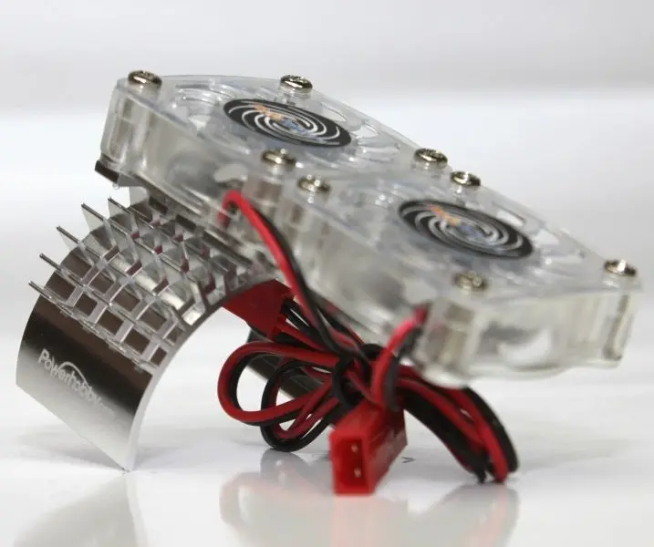 Power Hobby - Aluminum Motor Heatsink & Twin Cooling Fan, For Slash 4Wd, Silver 1